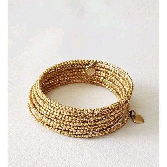 Stella & Dot Bardot Spiral Dotted Bangle 6.5" - Picture 1 of 4